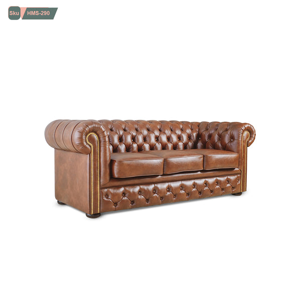 Beech wood and leather desk living room - HMS-290