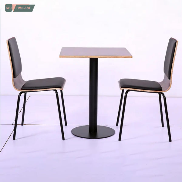 Dining table and 2 chairs set made of natural wood - HMS-358