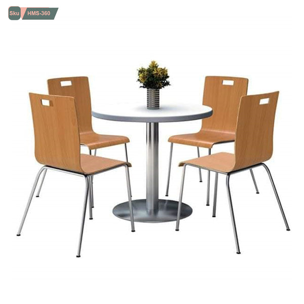 Dining set with table and 4 natural wood chairs - HMS-360