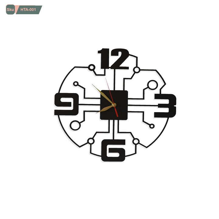 ساعة حائط معدن بطلاء حراري - HTA-001 - هوم ديكوريا
