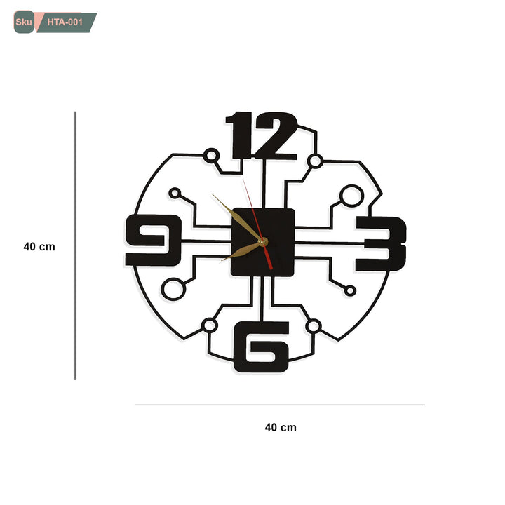 ساعة حائط معدن بطلاء حراري - HTA-001 - هوم ديكوريا
