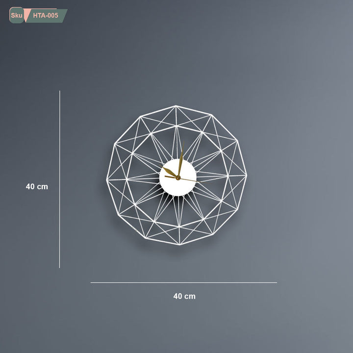 ساعة حائط معدن بطلاء حراري - HTA-005 - هوم ديكوريا