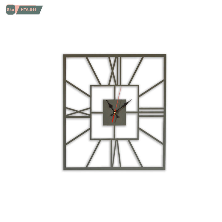 ساعة حائط معدن بطلاء حراري - HTA-011 - هوم ديكوريا