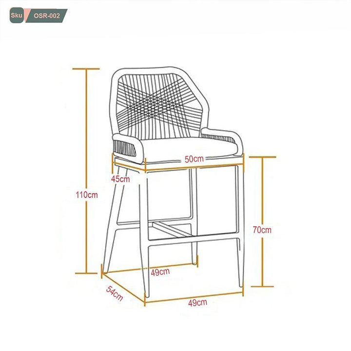 طقم 2 كرسي بار خشب زان - OSR-002 - هوم ديكوريا