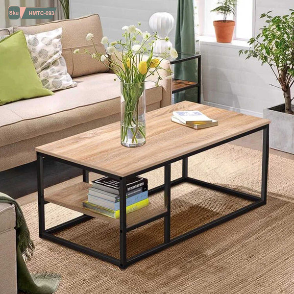 Iron and Melamine Wood Coffee Table - HMTC-093
